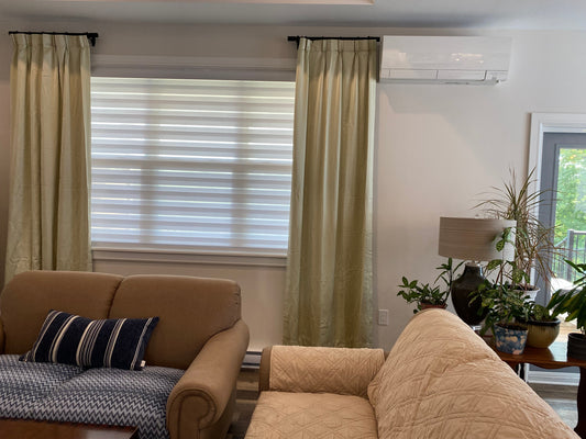 Thistle St Project in Dartmouth: Custom Elegant Zebra Blinds and Silk Curtains for Modern Living | MIFU Decor