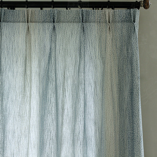 Custom Nile Gradient Crocodile Pattern 100% Organic Cotton-Linen Blend Sheer Curtains / Drapes | MIFU Decor