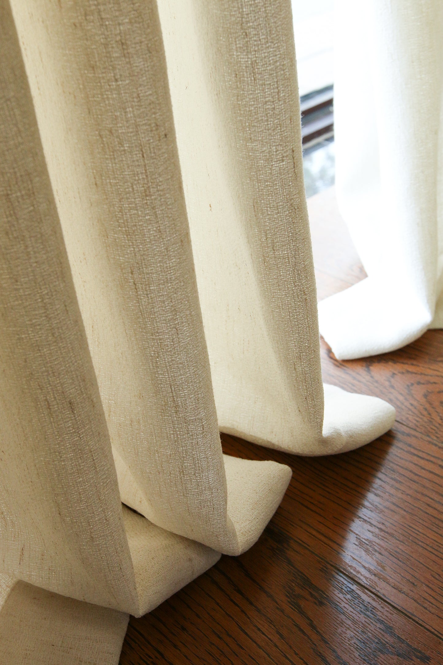 Custom Serenity Linen-Blend Jacquard Light-Filtering Curtains / Drapes | MIFU Decor