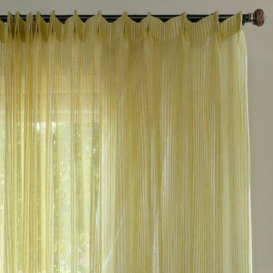 Custom Lunaria 100% Organic Linen Jacquard Light Filtering Sheer Curtains / Drapes | MIFU Decor