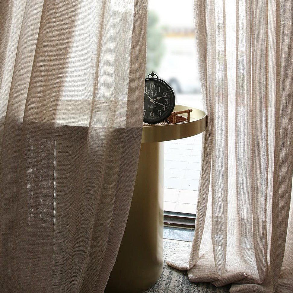Custom Charlotte Woven Neutral Sheer Curtains / Drapes | MIFU Decor