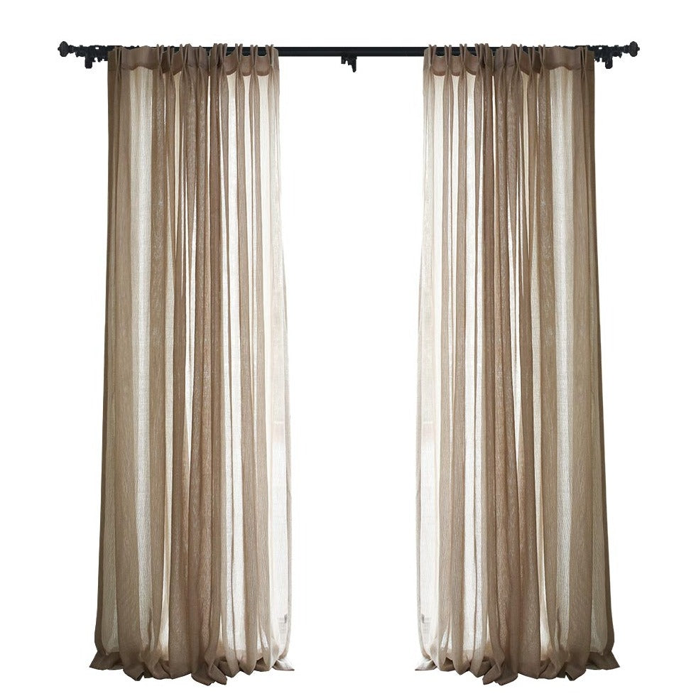 Custom Charlotte Woven Neutral Sheer Curtains / Drapes | MIFU Decor