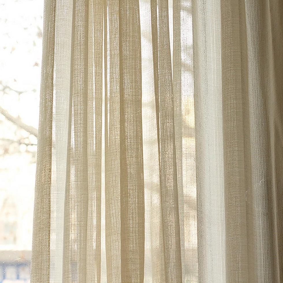 Custom Charlotte Woven Neutral Sheer Curtains / Drapes | MIFU Decor