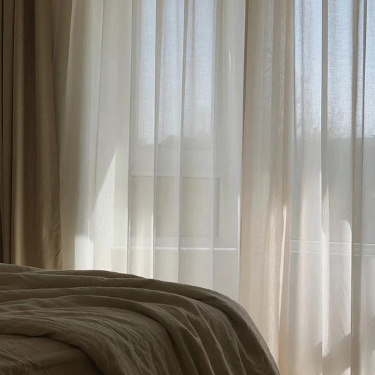 Custom Waltz Linen Flax Yarn-dyed Sheer Curtains / Drapes | MIFU Decor