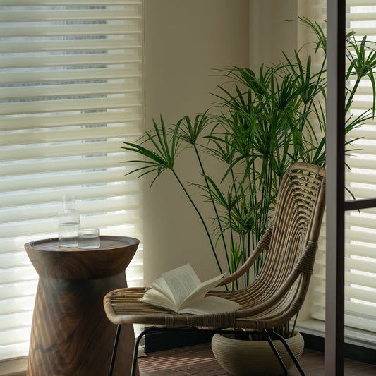 Custom Designer Textured Light Filtering Sheer Shades / Blinds | MIFU Decor