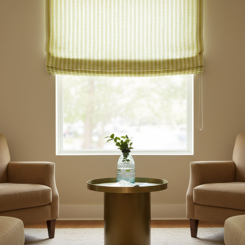 Custom Lunaria 100% Organic Linen Roman Shades | MIFU Decor