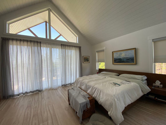 Irwin Hubley Project in Halifax: Custom Ocean-View Double Sheer Drapes & Roller Shades | MIFU Decor