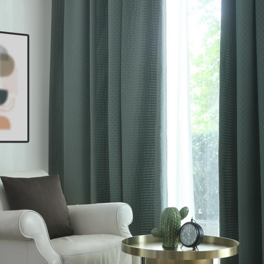 Custom Jo Geometric Jacquard Blackout Curtains / Drapes | MIFU Decor
