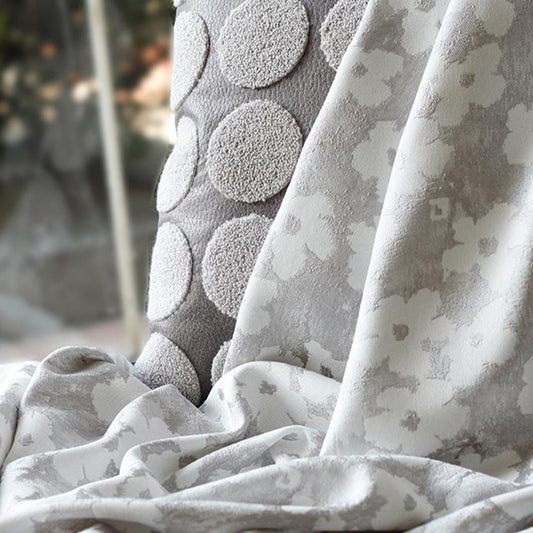 Custom Dawn Floral Jacquard Room Darkening Curtains / Drapes | MIFU Decor
