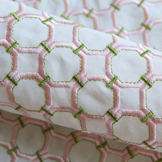 Bella Geometric Embroidered Roman Shades