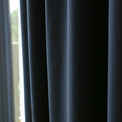 Marine Navy Blue Solid Yarn-dyed Textured Room Darkening Drapes/Curtains