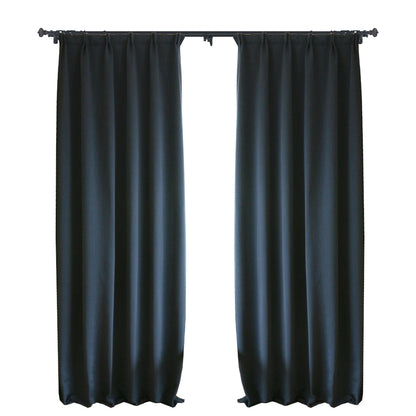 Marine Navy Blue Solid Yarn-dyed Textured Room Darkening Drapes/Curtains