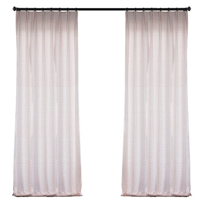 Bella Geometric Embroidered Simulated Silk Drapes/Curtains