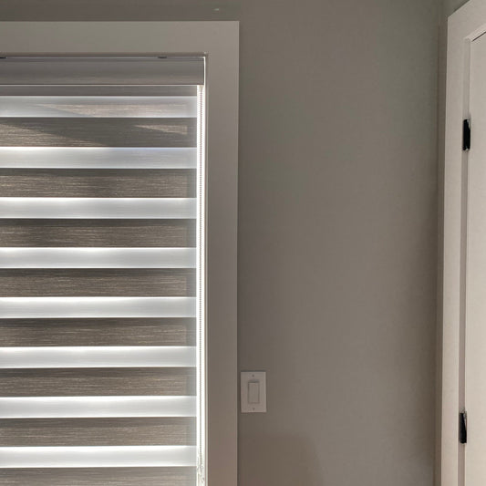 Wool-Textured Room Darkening Zebra Blinds