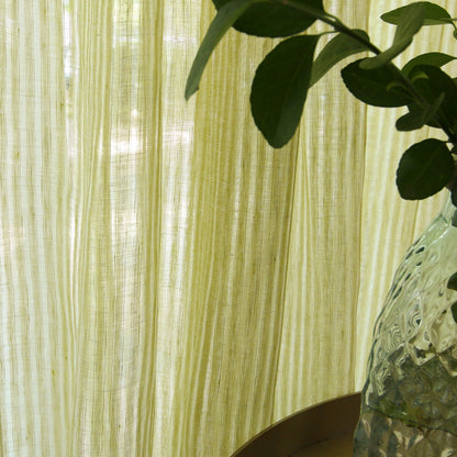 Custom Lunaria 100% Organic Linen Jacquard Light Filtering Sheer Curtains / Drapes | MIFU Decor