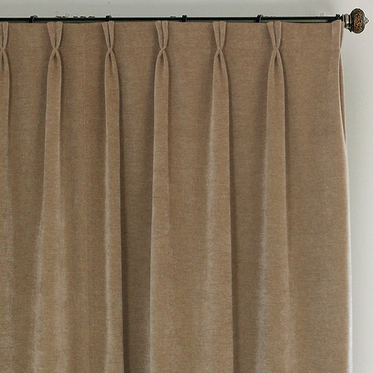 Custom Heavyweight Beige Chenille Curtains / Drapes | MIFU Decor