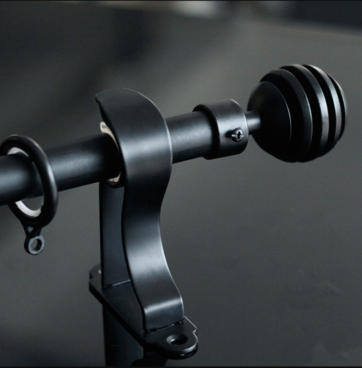 22mm Minimalist Black Window Curtain Rods