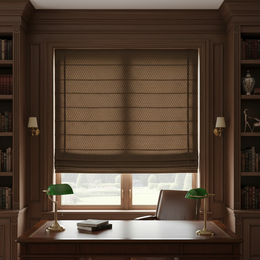 Custom Jazz Double-Sided Jacquard Roman Shades | MIFU Decor