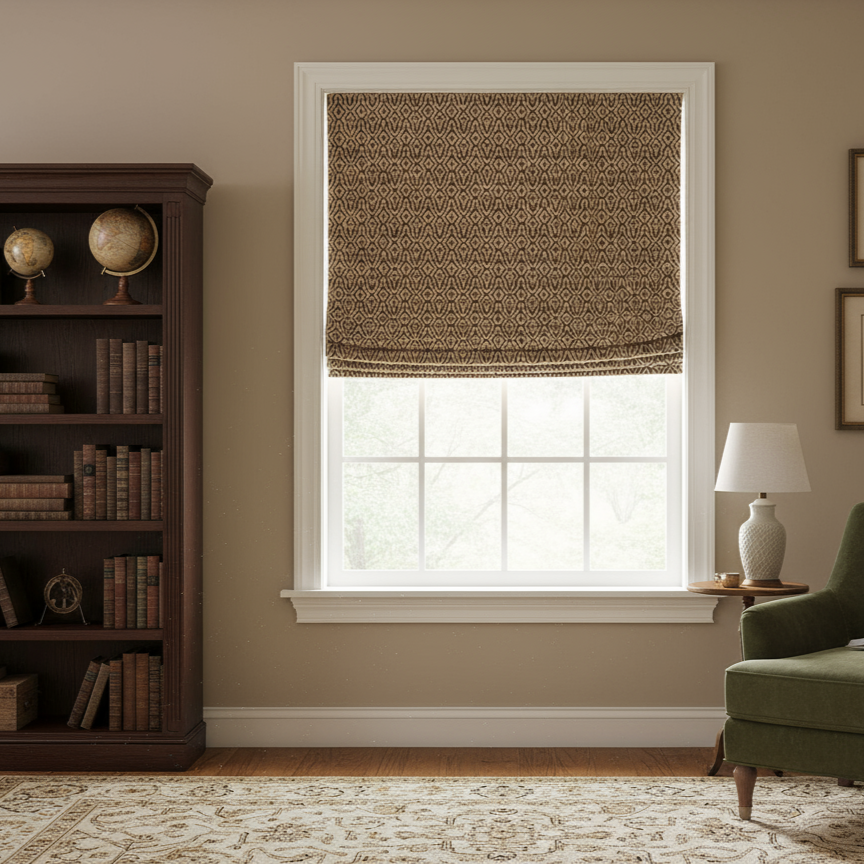 Custom Cello Designers’ Select Jacquard Roman Shades | MIFU Decor
