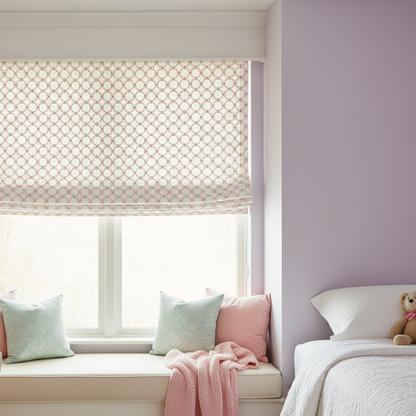 Custom Bella Geometric Embroidered Roman Shades | MIFU Decor