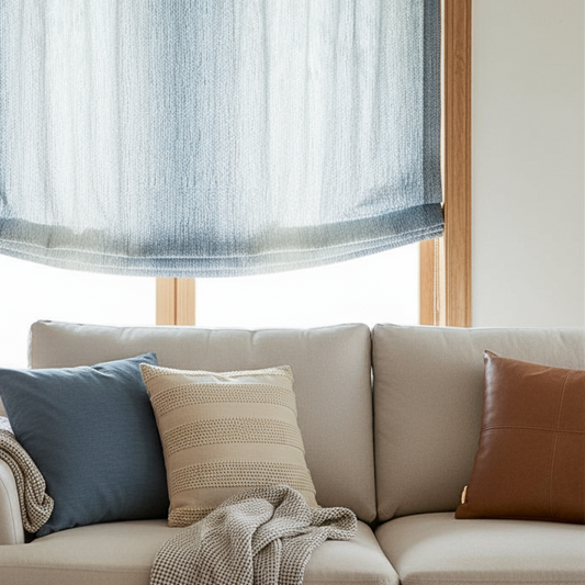 Custom Nile Organic Cotton-Linen Blend Roman Shades | MIFU Decor