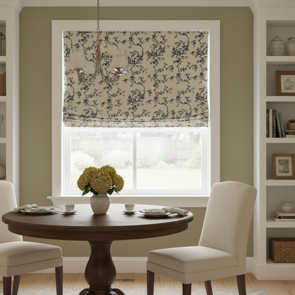 Custom Tranquil Terrace Double-Sided Jacquard Roman Shades | MIFU Decor