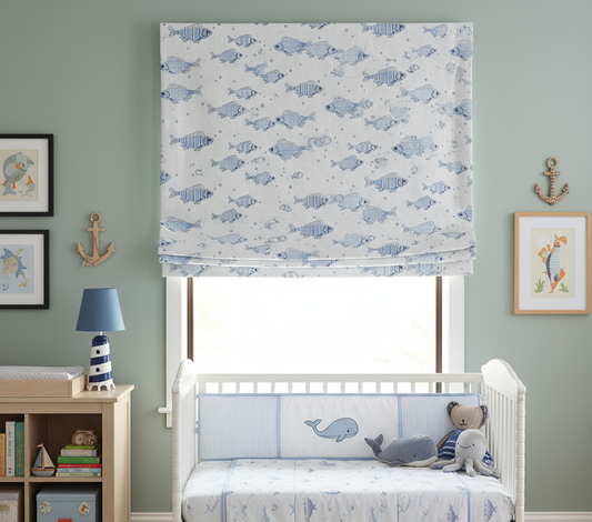 Custom Nemo Kids’ Embroidered Roman Shades | MIFU Decor