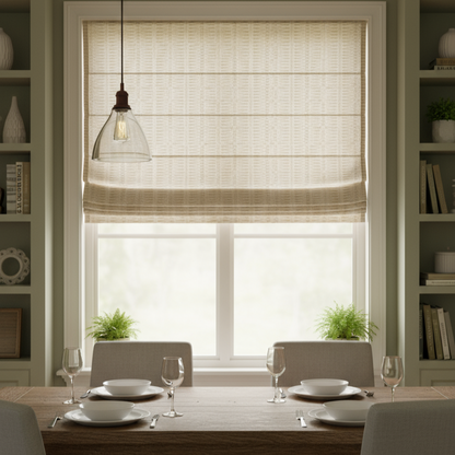 Custom Soluna Jacquard Weave Roman Shades | MIFU Decor