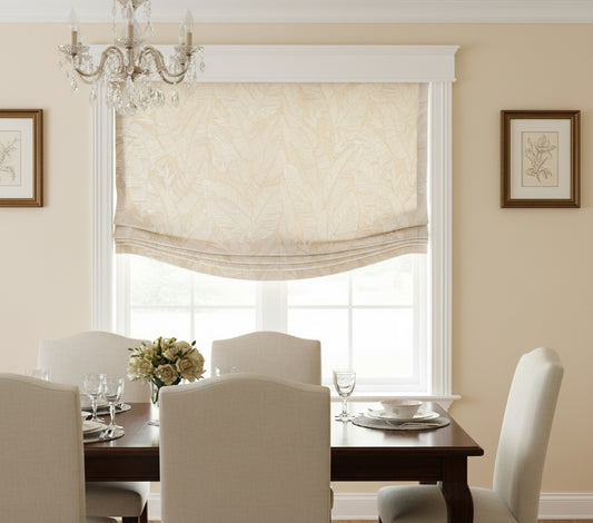 Custom Jungle Floral Jacquard Roman Shades | MIFU Decor