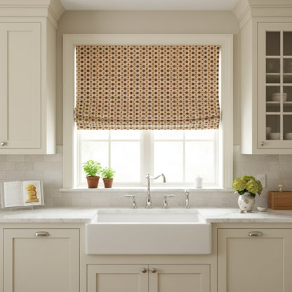 Custom Idyllist Organic Cotton Floral Jacquard Roman Shades | MIFU Decor