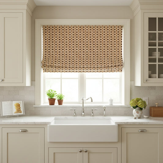 Custom Idyllist Organic Cotton Floral Jacquard Roman Shades | MIFU Decor