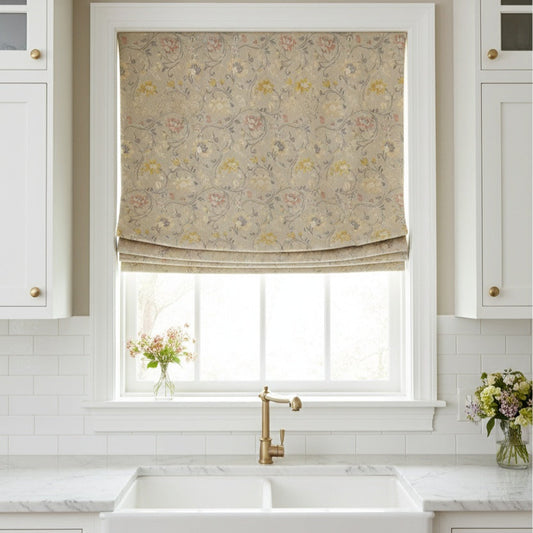 Custom Elysian Garden Floral Roman Shades | MIFU Decor